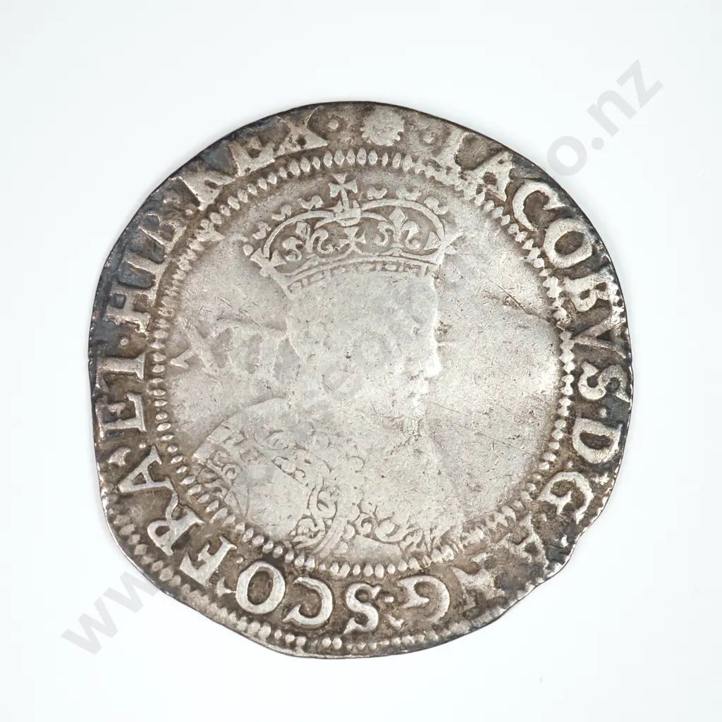 Shilling: 1613-15, James I, 2nd Bust, 1st Issue, Mintmark Thistle, Spink Number 2646 - Very Good Image 1++