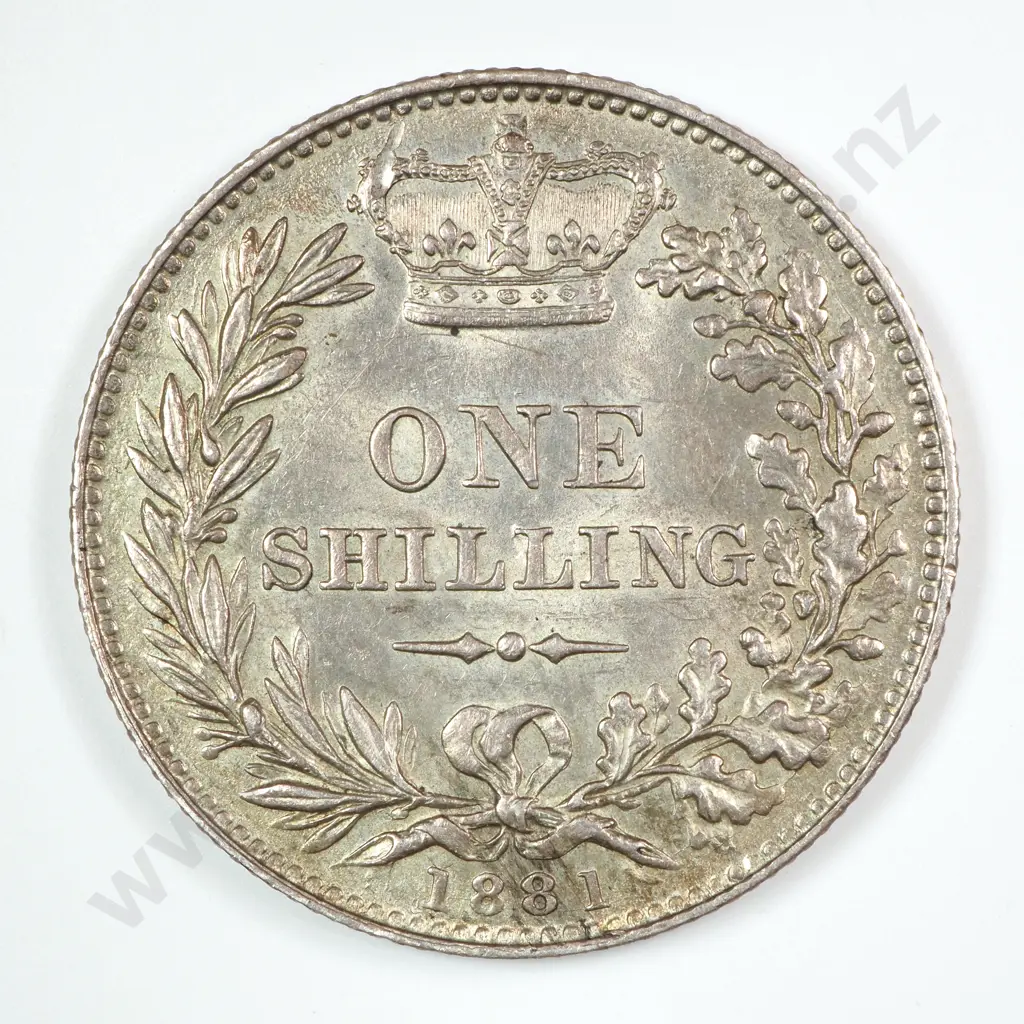 Shilling: 1881 - Almost Uncirculated ( Die Flaw ) Image 1++