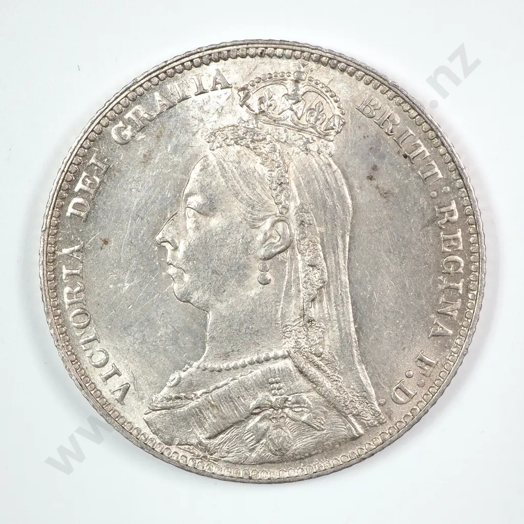 Shilling: 1889 Large Head - Almost Uncirculated Image 1++