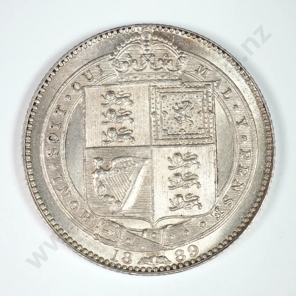 Shilling: 1889 Large Head - Almost Uncirculated Image 1++