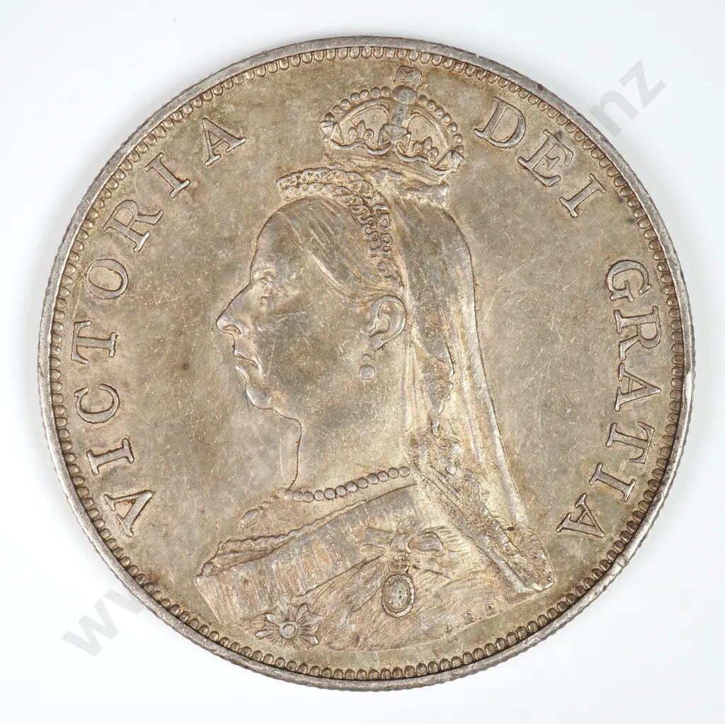 Double Florin - Four Shillings: 1887 - Extremely Fine Image 1++