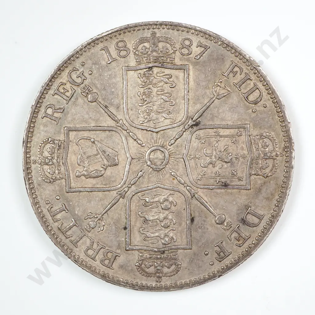 Double Florin - Four Shillings: 1887 - Extremely Fine Image 1++