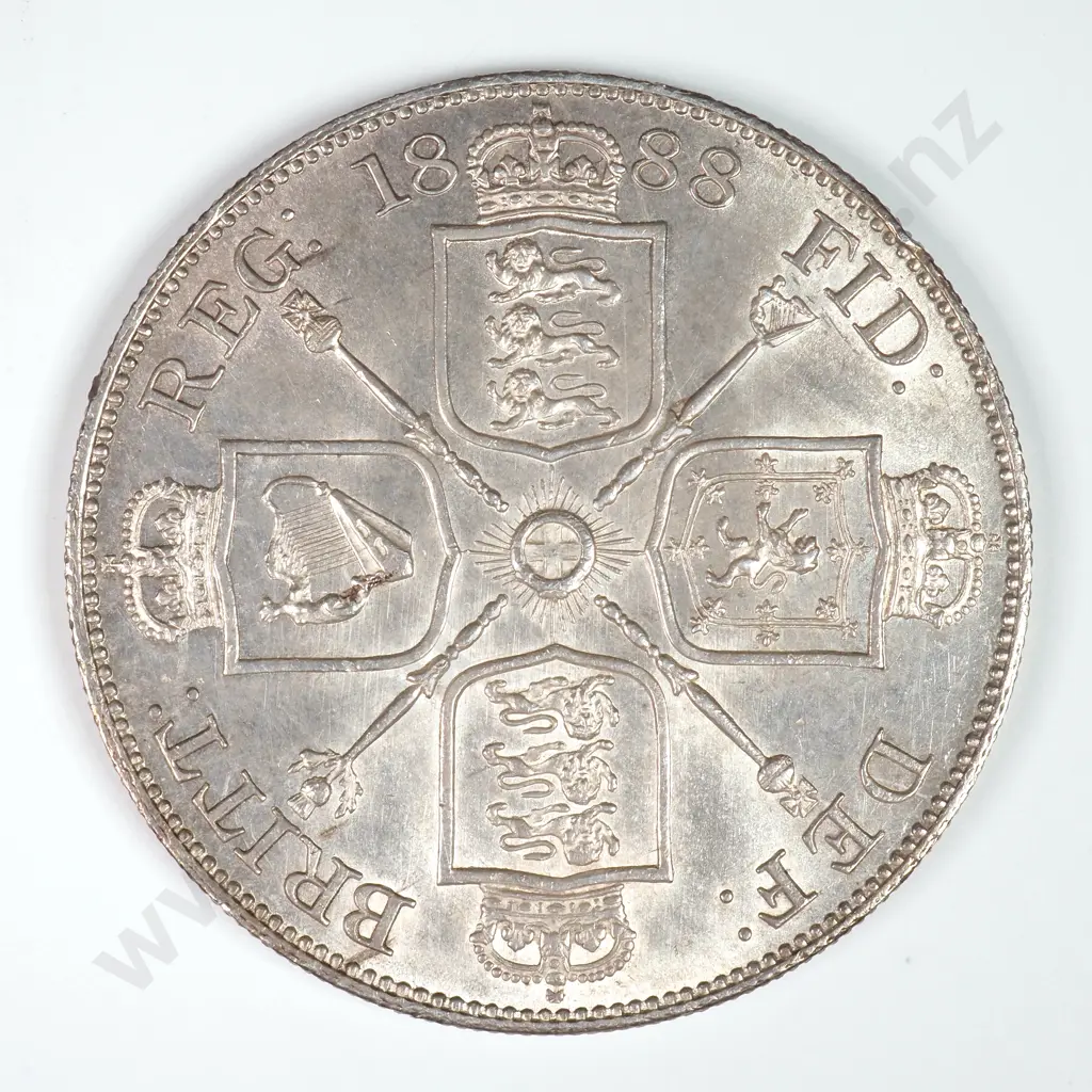 Double Florin - Four Shillings: 1888 - Almost Uncirculated Image 1++