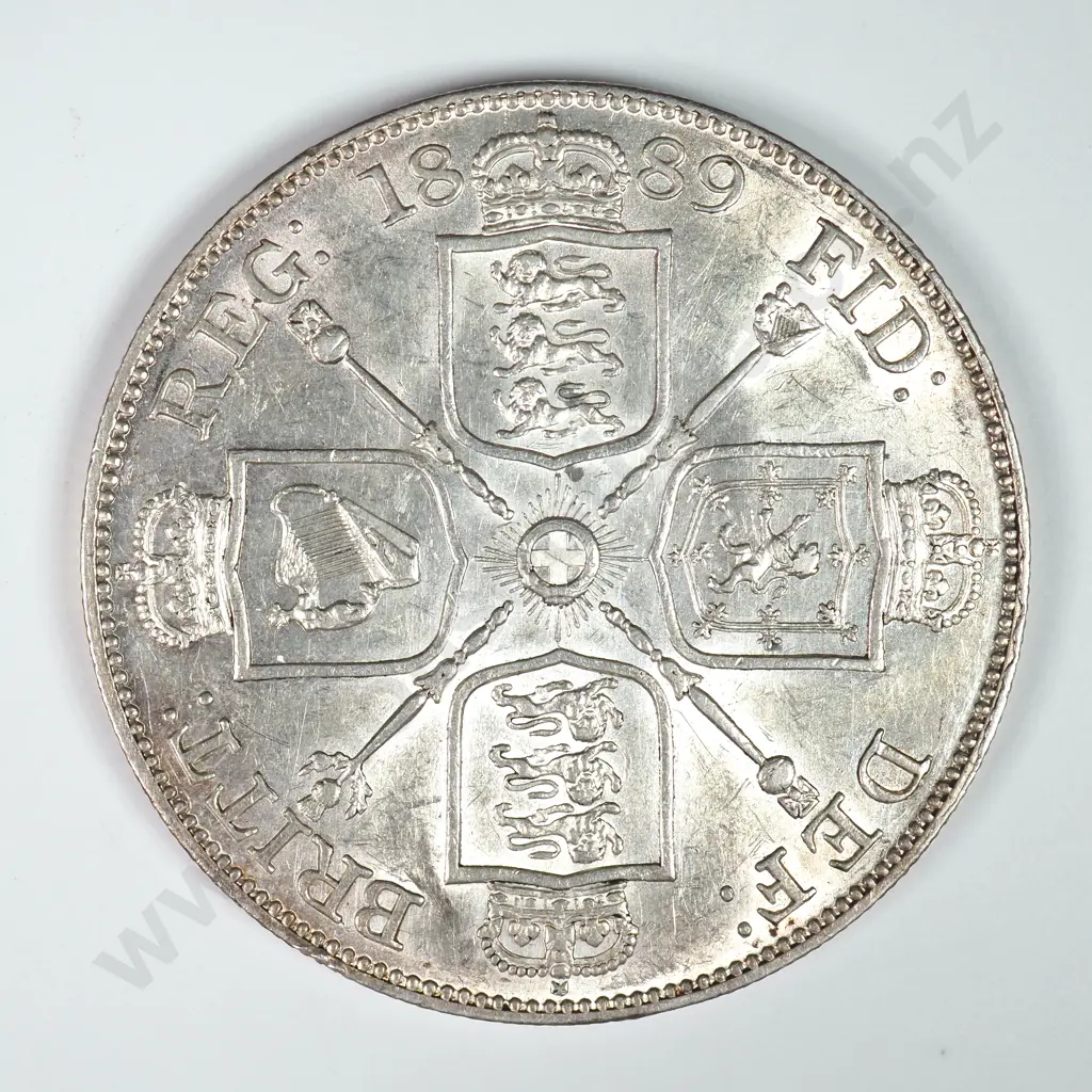Double Florin - Four Shillings: 1889 - Almost Uncirculated Image 1++