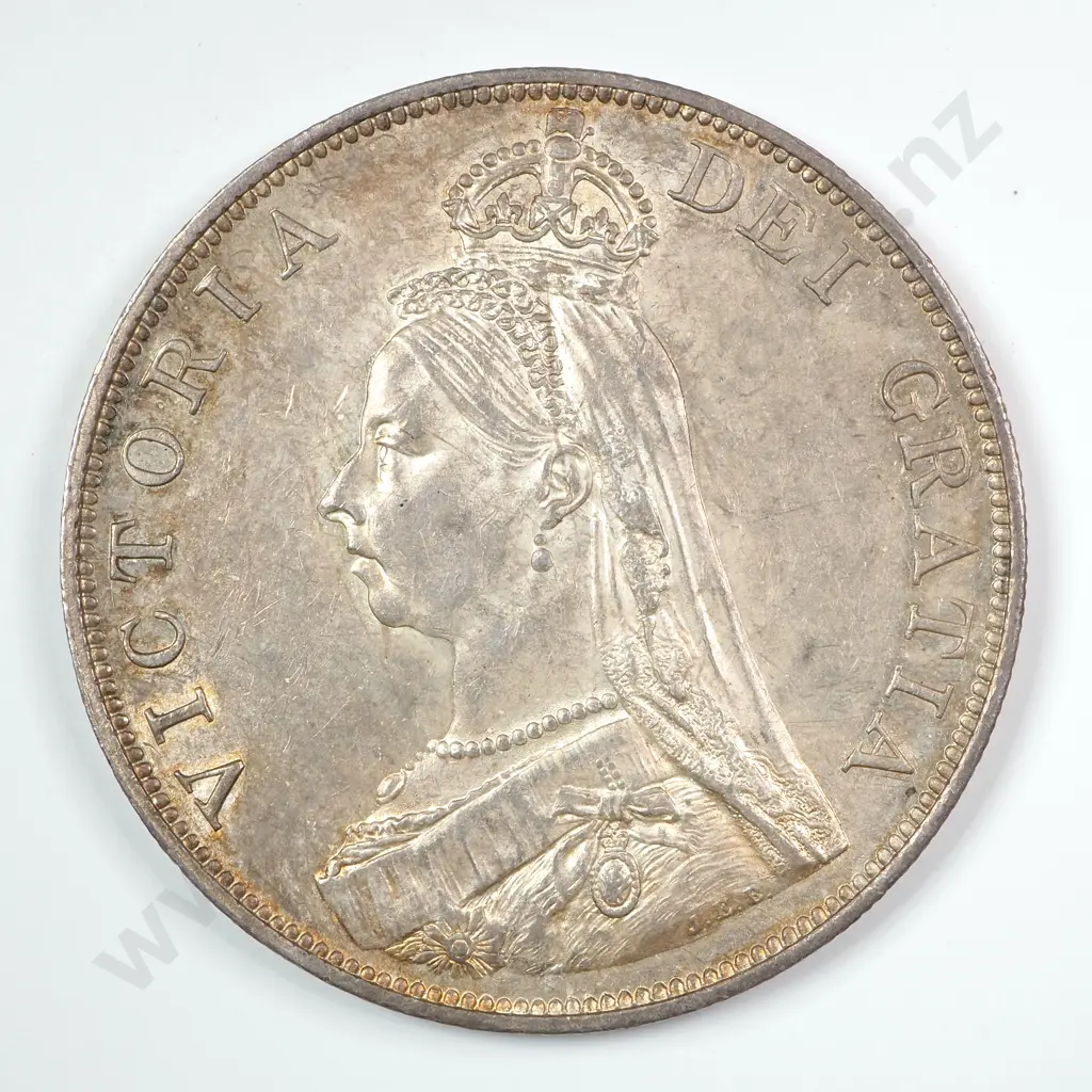 Double Florin - Four Shillings: 1889 Inverted I - Almost Uncirculated Image 1++