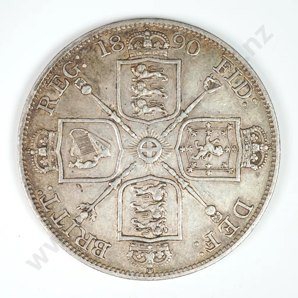 Double Florin - Four Shillings: 1890 - Very Fine Image 1++