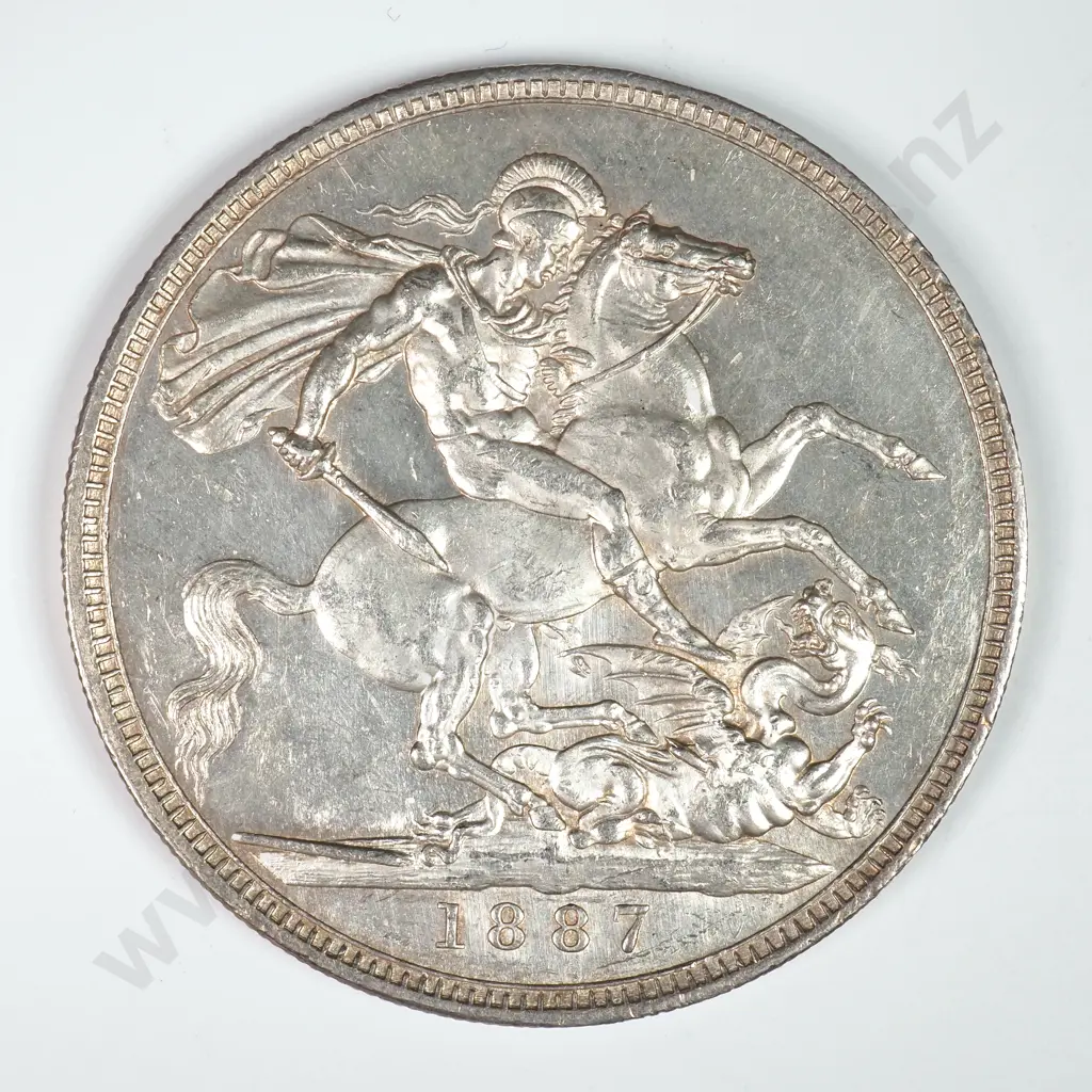 Crown - Five Shillings: 1887 - Impaired Proof Image 1++