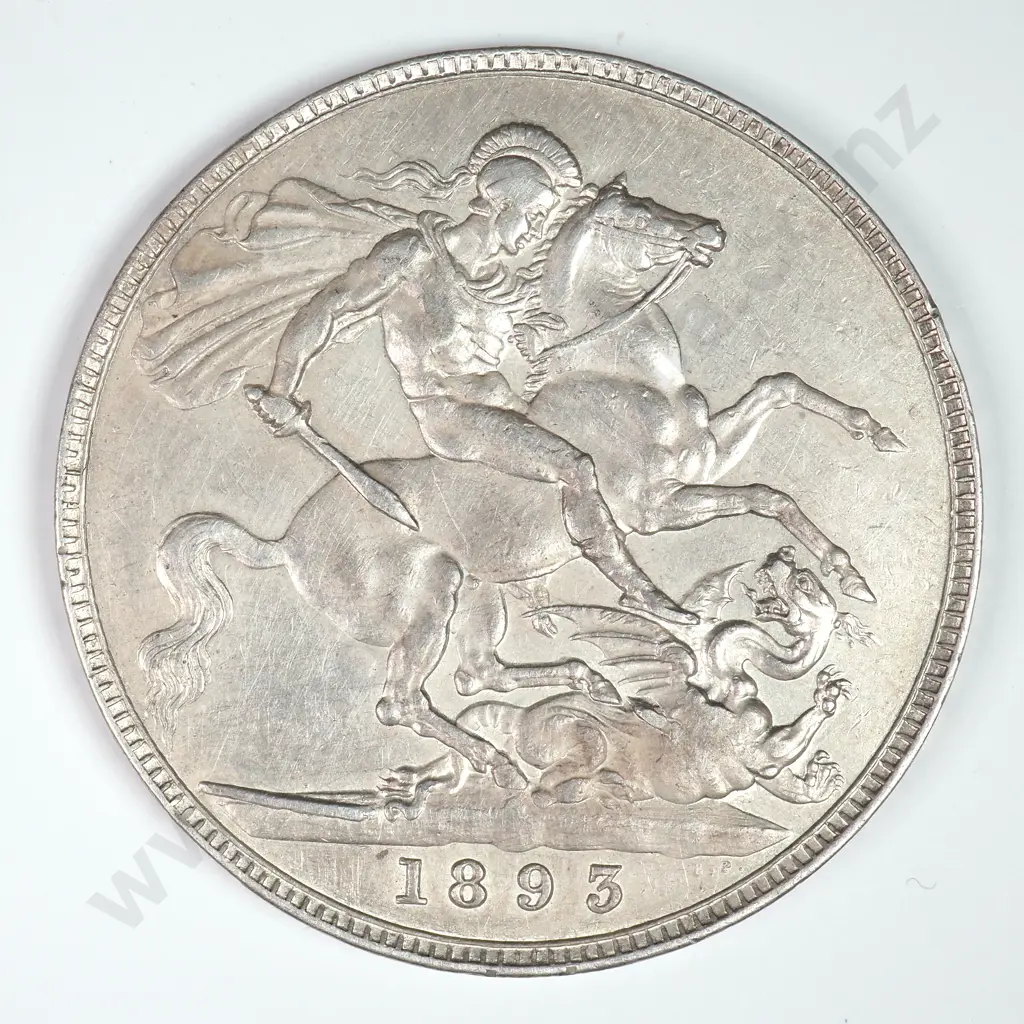 Crown - Five Shillings: 1893 LVI - Extremely Fine Image 1++