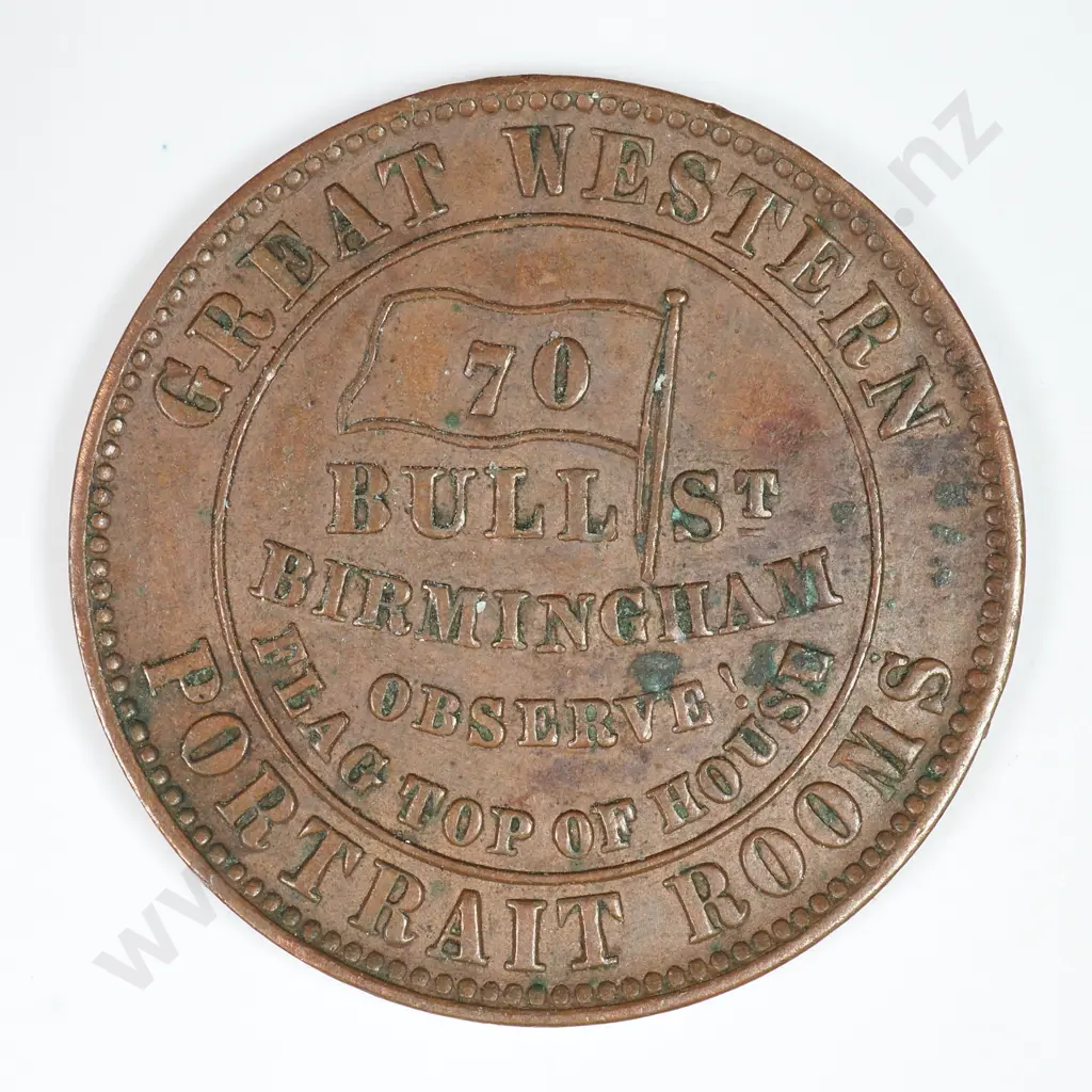 Misc: C.1850 One Shilling Birmingham Token - Very Fine Image 1++