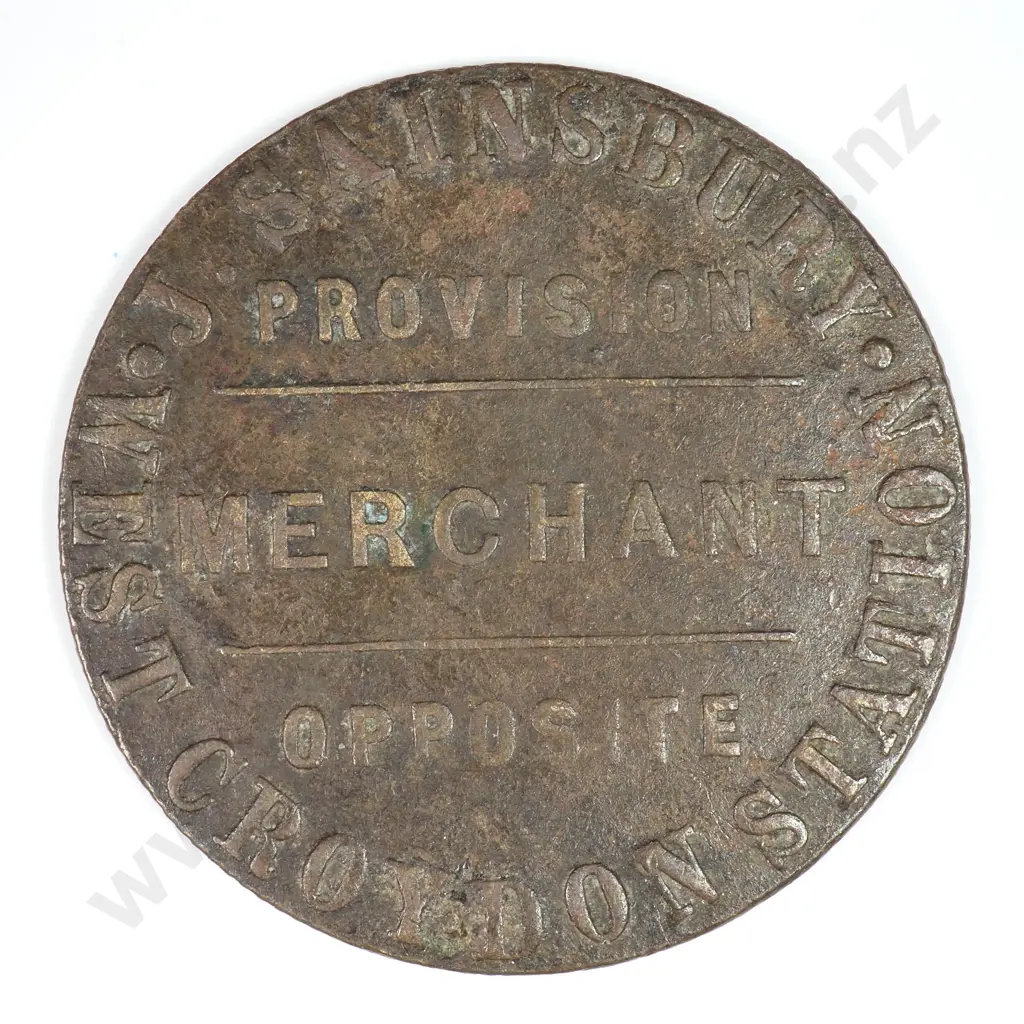 Misc: C.1850 Croydon Street Station Token - Very Fine Image 1++