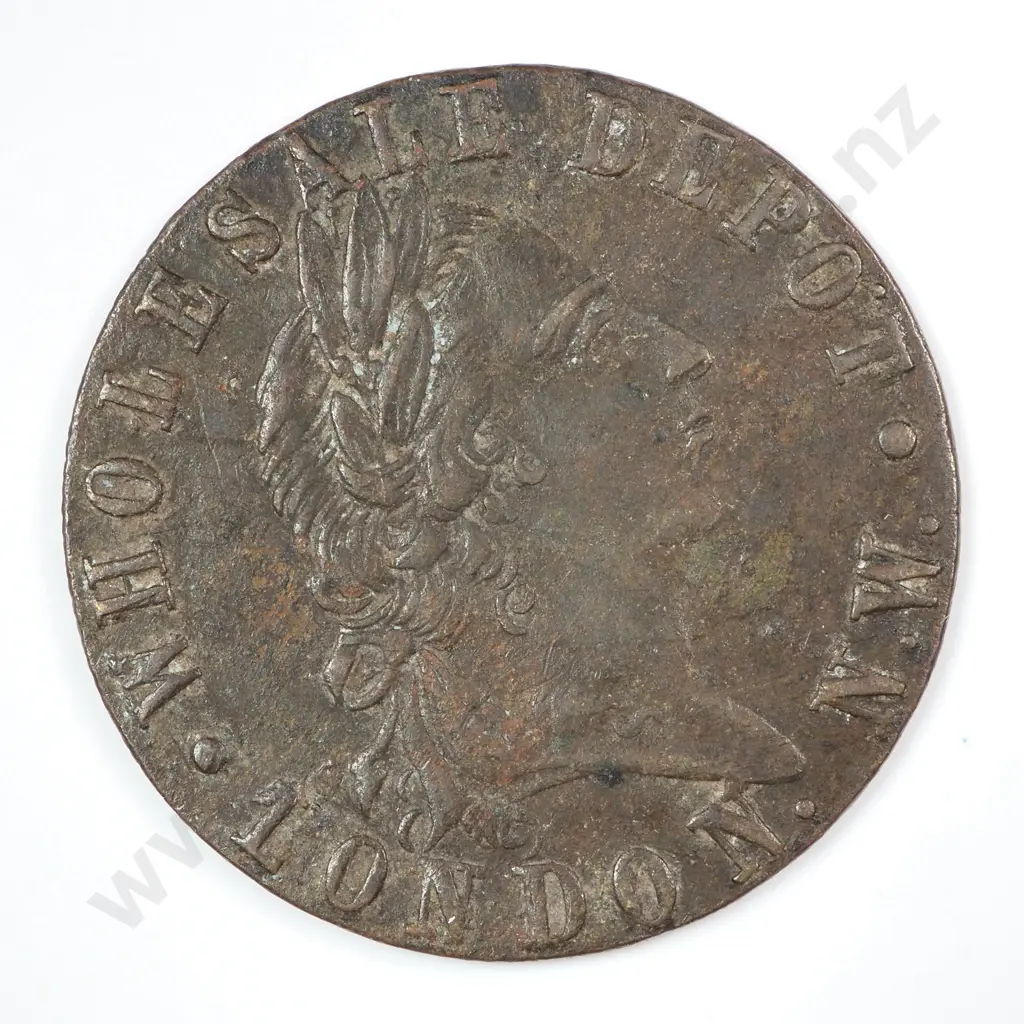 Misc: C.1850 Croydon Street Station Token - Very Fine Image 1++