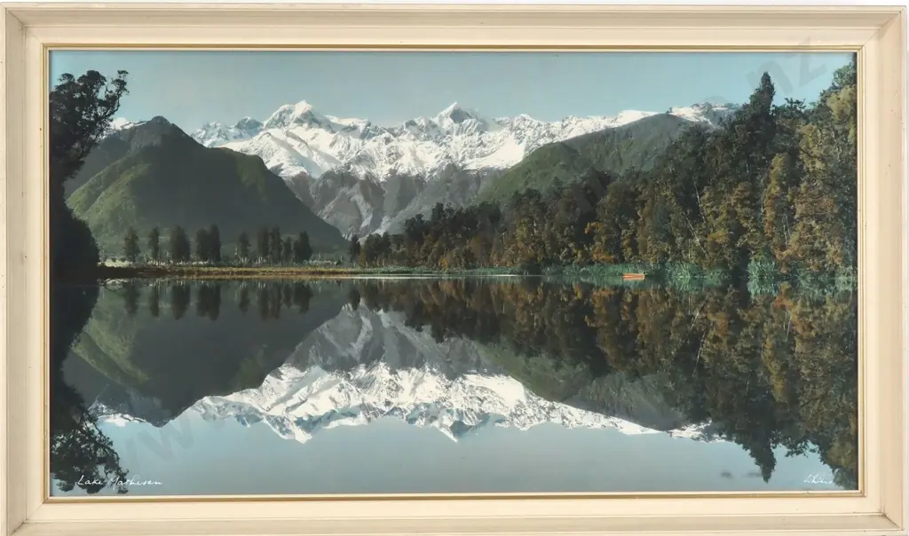 Whites Aviation - 'Lake Matheson' Hand Coloured Photograph Image 1++
