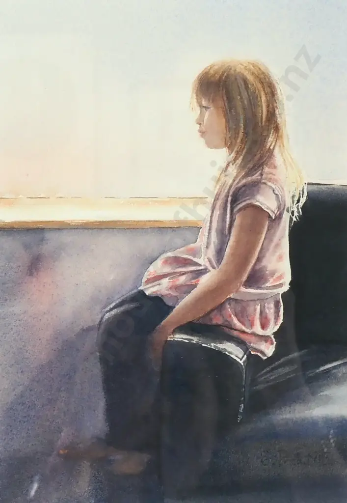 Attributed to Stanley Palmer - Young Girl Seated, Watercolour Image 1++