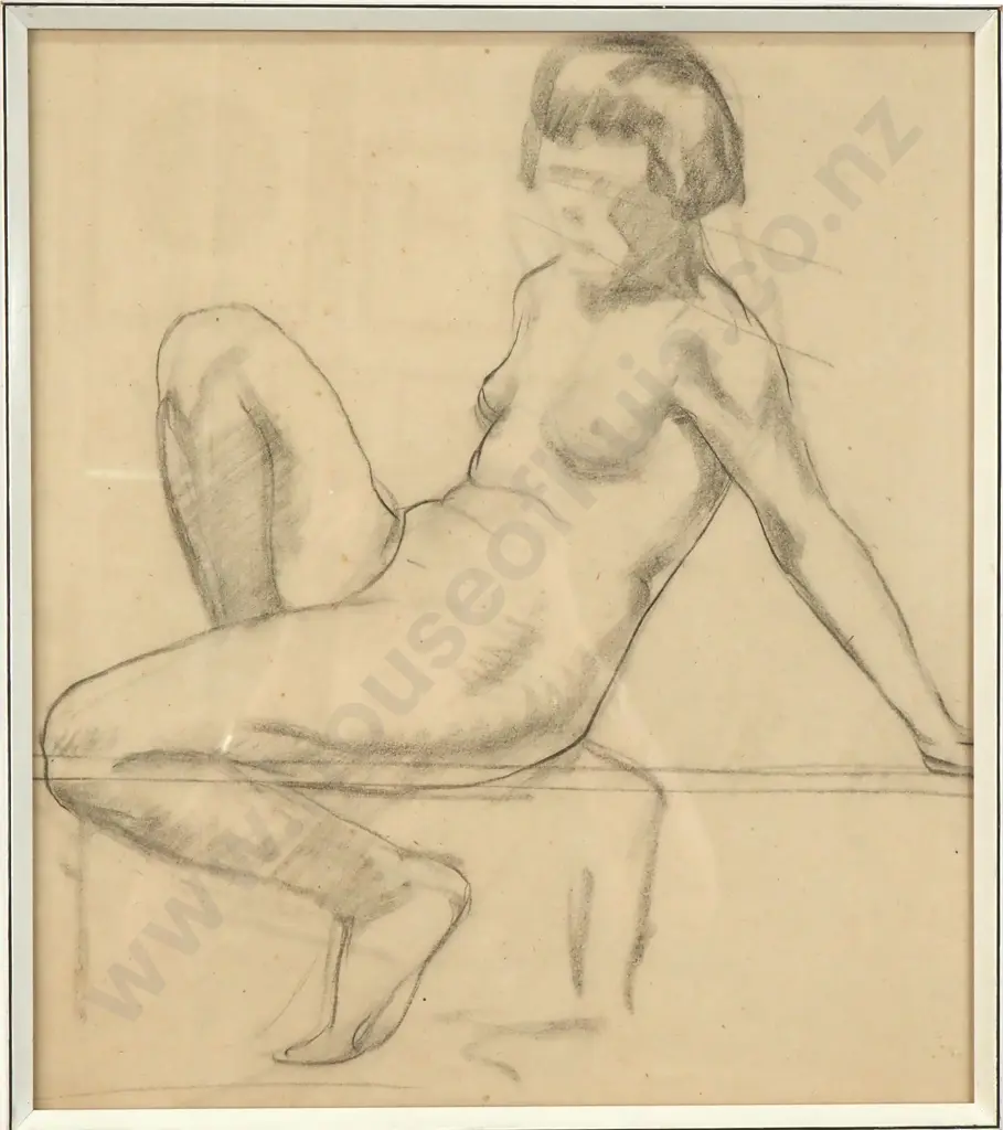 John Weeks - Female Nude, Conté Image 1++