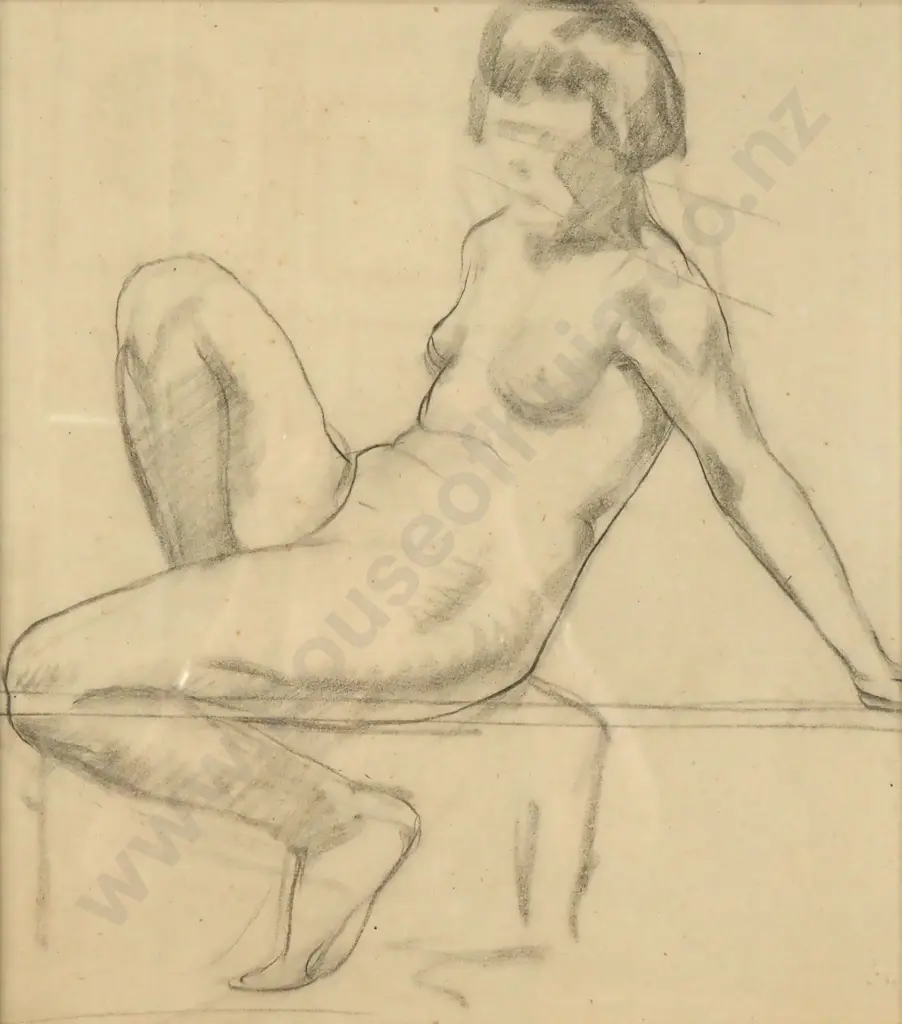 John Weeks - Female Nude, Conté Image 1++