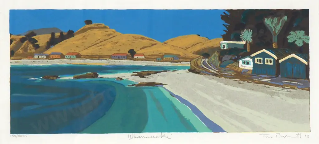 Tom Burnett - Whananaki - SilkScreen Print, LE154/200 (2013) Image 1++