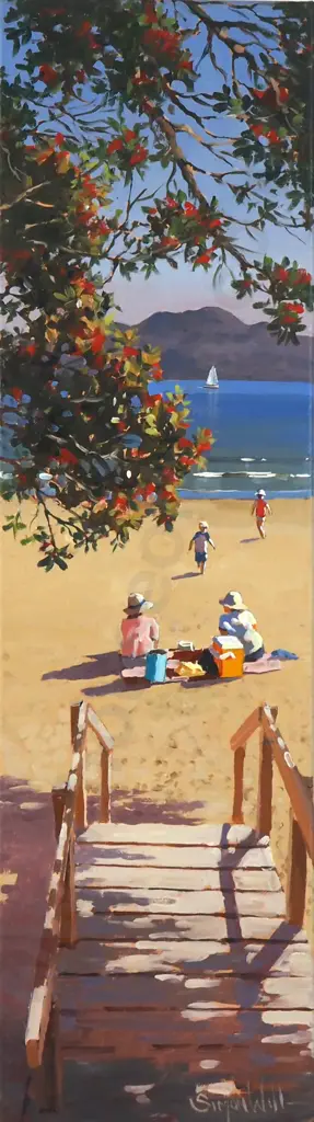 Simon Williams - Walkway To The Beach, Oil on Canvas Image 1++
