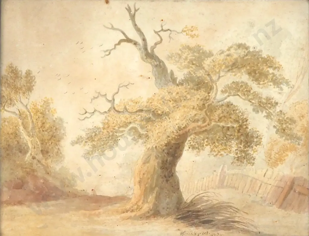 Unknown - Tree in Winter, Watercolour (1827) Image 1++
