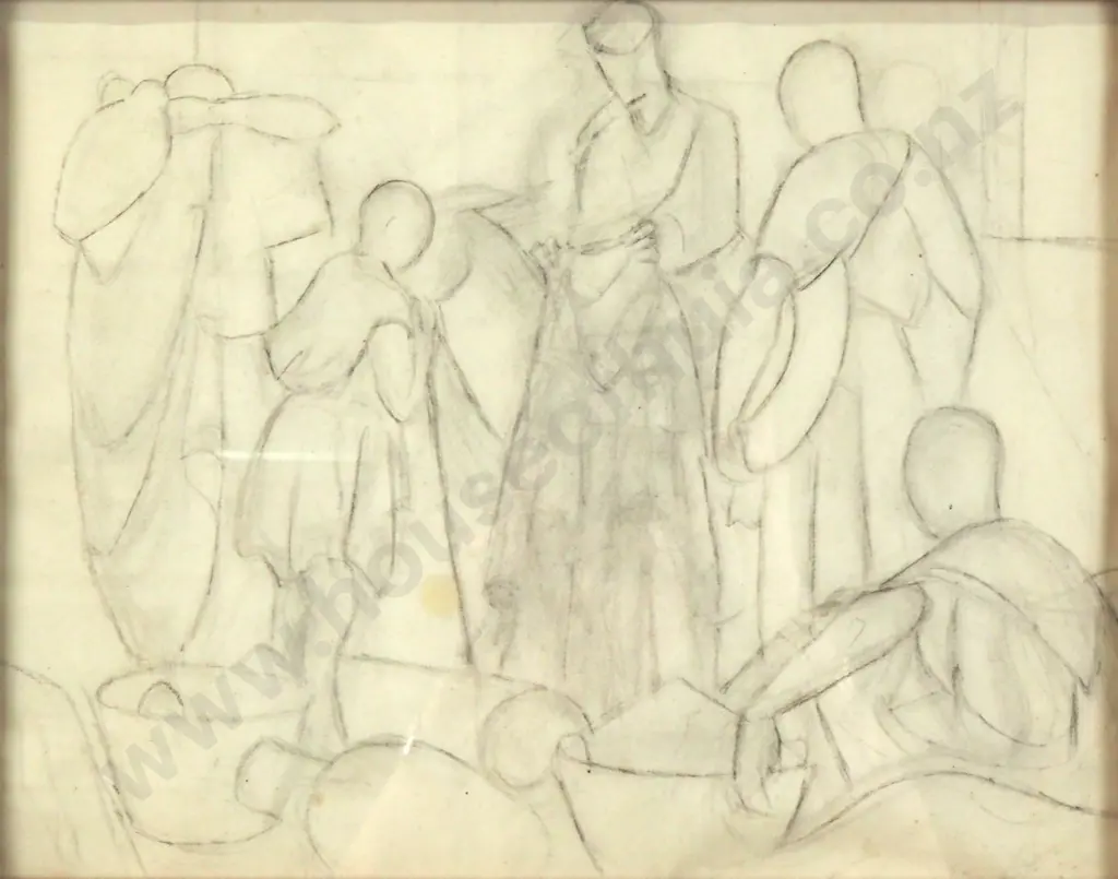 John Weeks - Market Scene, Conté. Image 1++