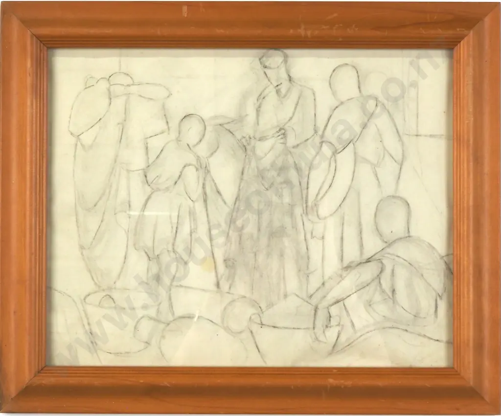 John Weeks - Market Scene, Conté. Image 1++