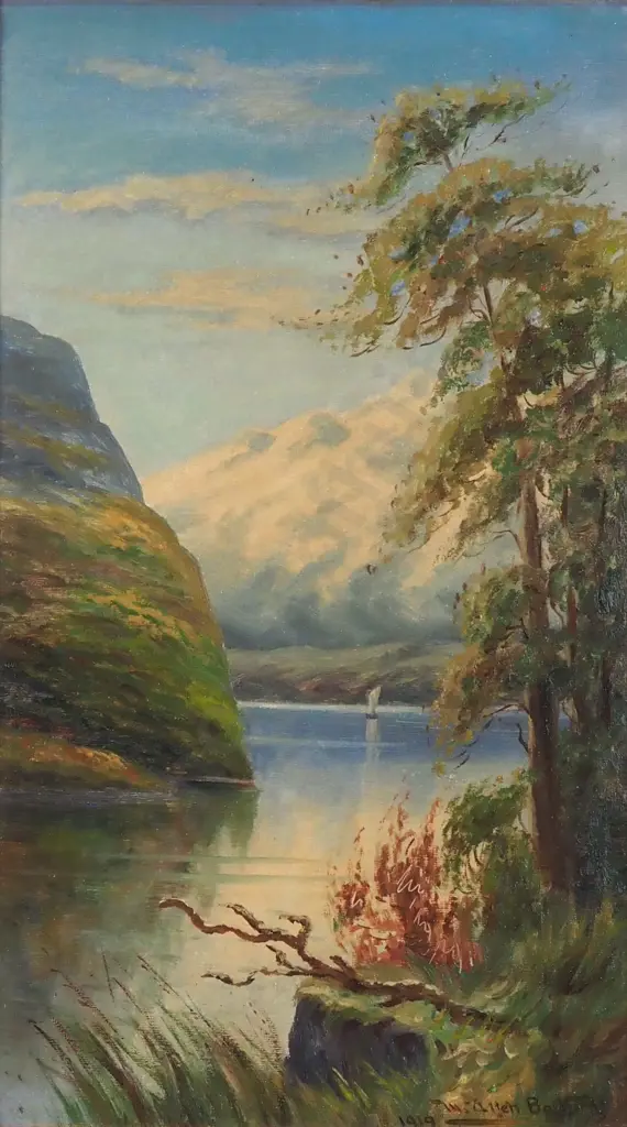 W. Allen Bollard - Landscape, Oil on Board (1919) Image 1++