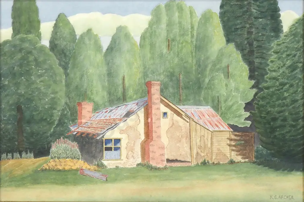 K. G. Archer - Charming Farmhouse, Watercolour Image 1++