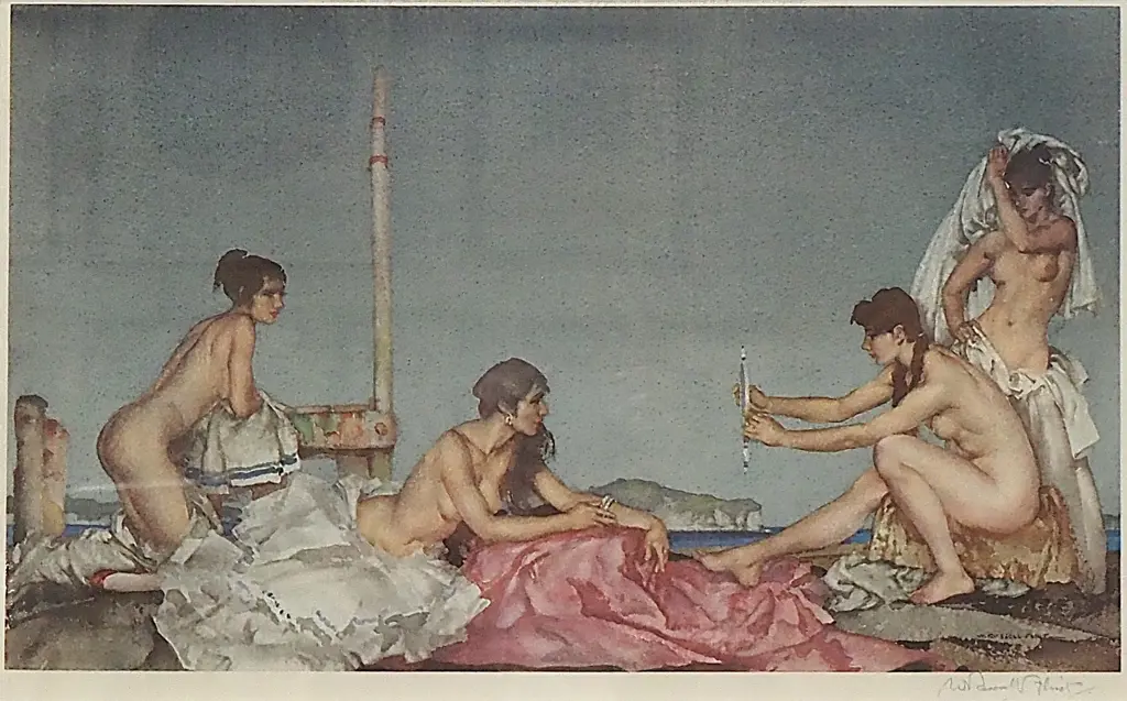 Sir Russell Flint -'The Silver Mirror, Print (1962) Image 1++