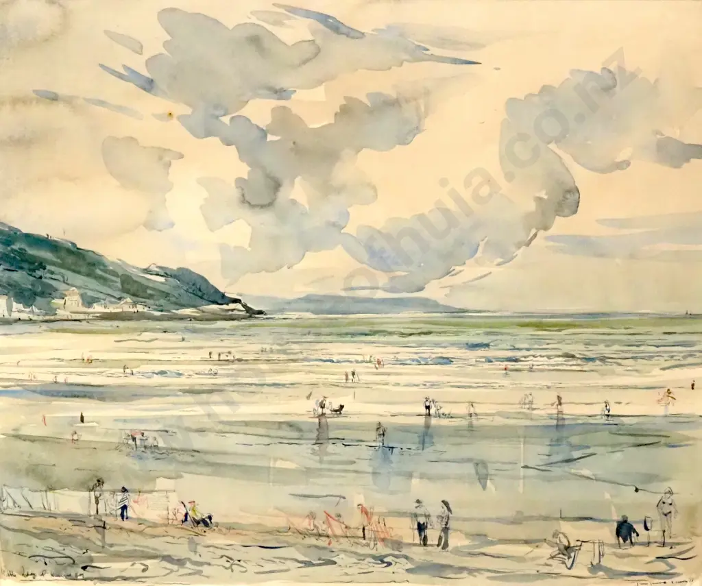 James Evans - Seaside Scene, Watercolour Image 1++