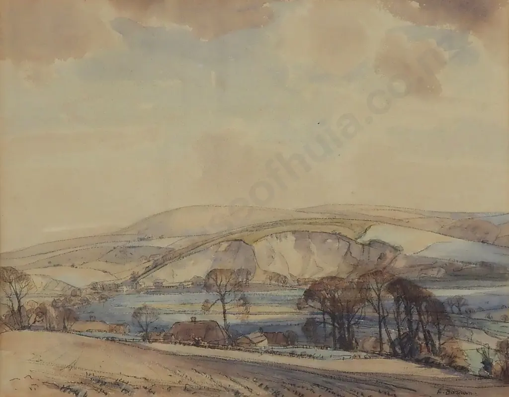 Elaine Barran - 'Amberley Chalk Pit, South Downs Sussex, UK' Watercolour & Pencil Image 1++