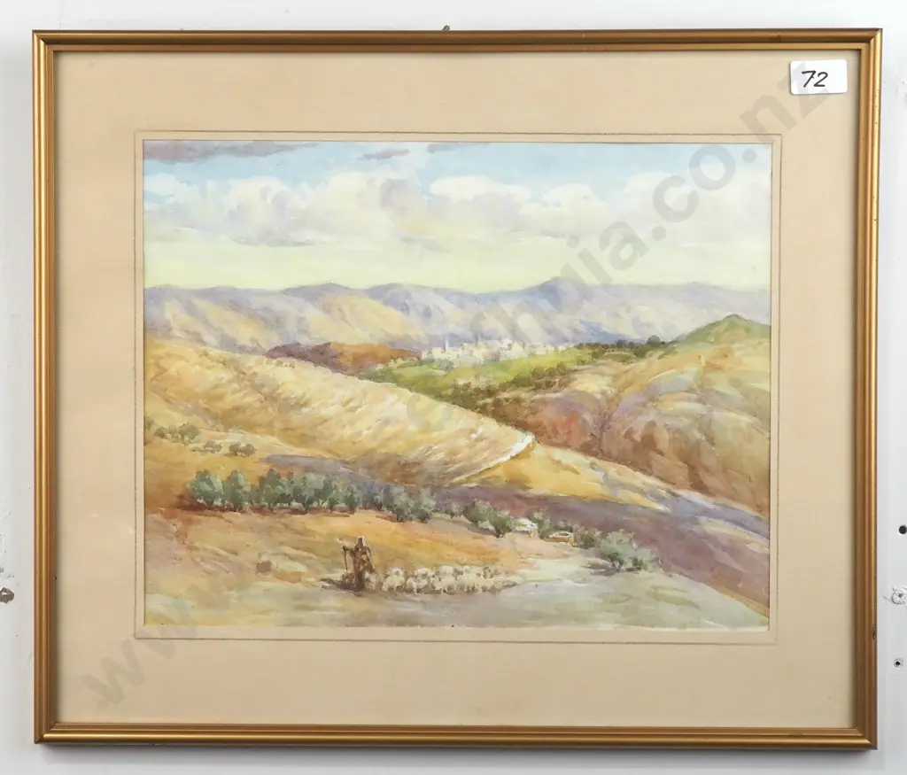 Hilda Sides - The Road to Bethany From Jerusalem, Watercolour Image 1++