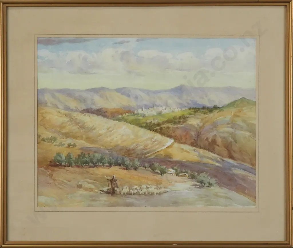 Hilda Sides - The Road to Bethany From Jerusalem, Watercolour Image 1++