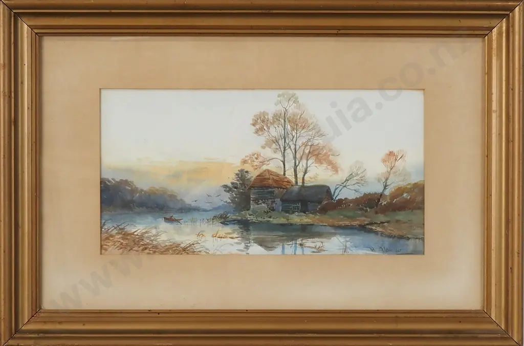 H Alexander - The River Lea Near Ware, Watercolour Image 1++