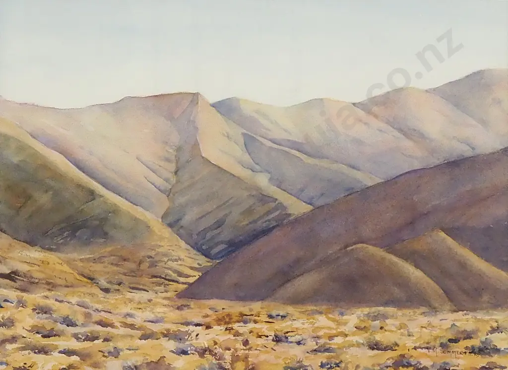 V.M. Sommerfield - Lindis Pass, Watercolour (2008) Image 1++