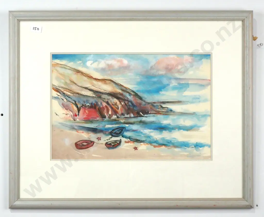 Lily Lewis - Dinghies On The Beach, Watercolour Image 1++