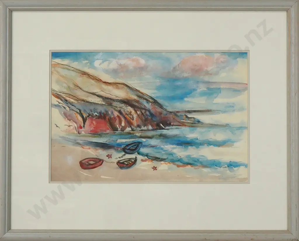 Lily Lewis - Dinghies On The Beach, Watercolour Image 1++