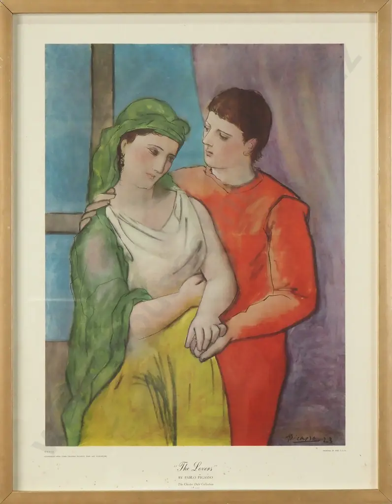After Pablo Picasso - The Lovers, Photolithographic Poster Print Image 1++