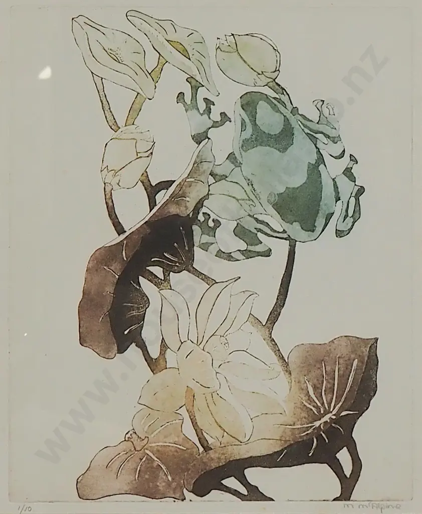 M McAlpine - Waterlilies, Etching/Engraving Image 1++