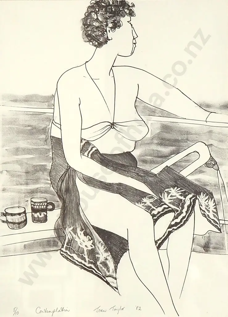 Joan Taylor - Contemplation, Lithograph Image 1++