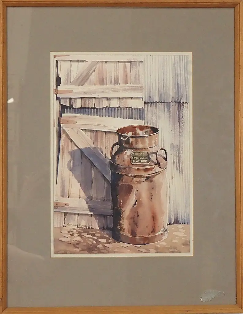 Adrienne Pavelka - Uncle Ted's Milkcan, Watercolour (1985) Image 1++