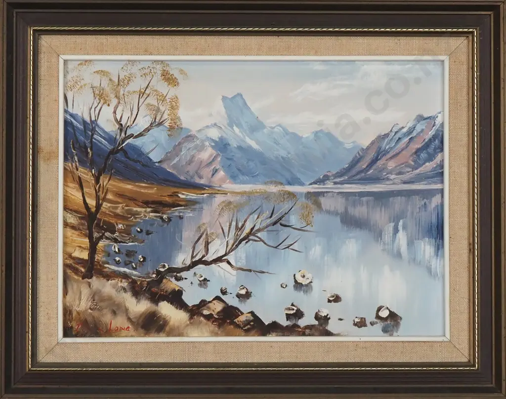 Peter Long - Lake Pukaki, Mount Cook, Oil on Board Image 1++