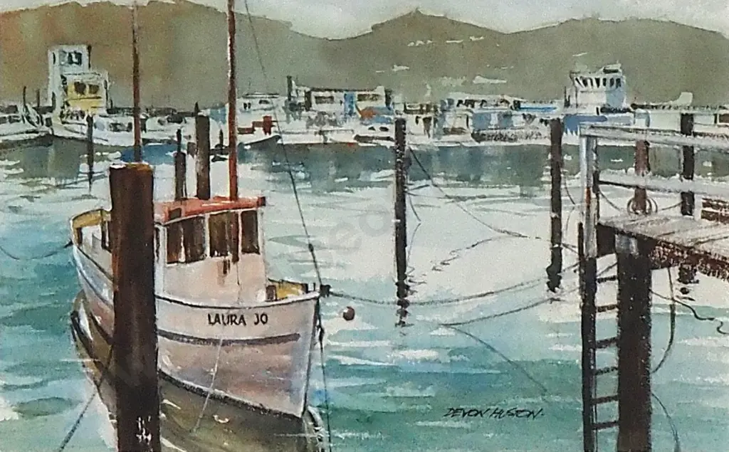 Devon Huston - 'Havelock Marina', Watercolour Image 1++