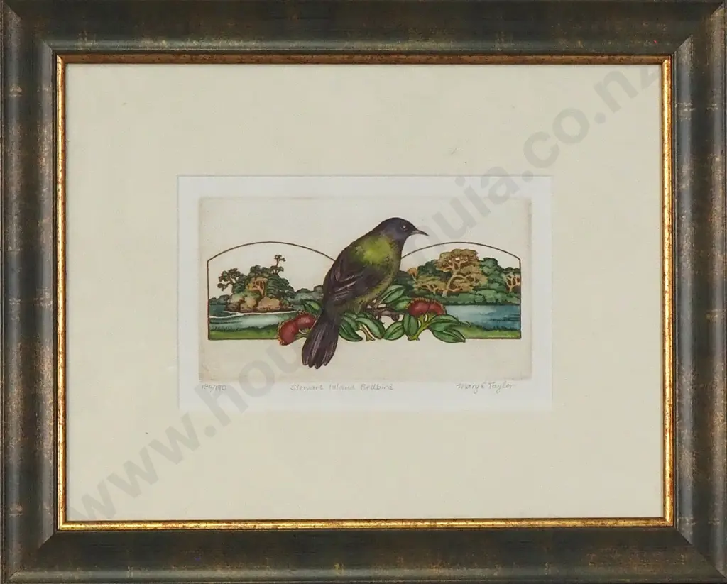 Mary E Taylor - Stewart Island Bellbird, Etching Image 1++