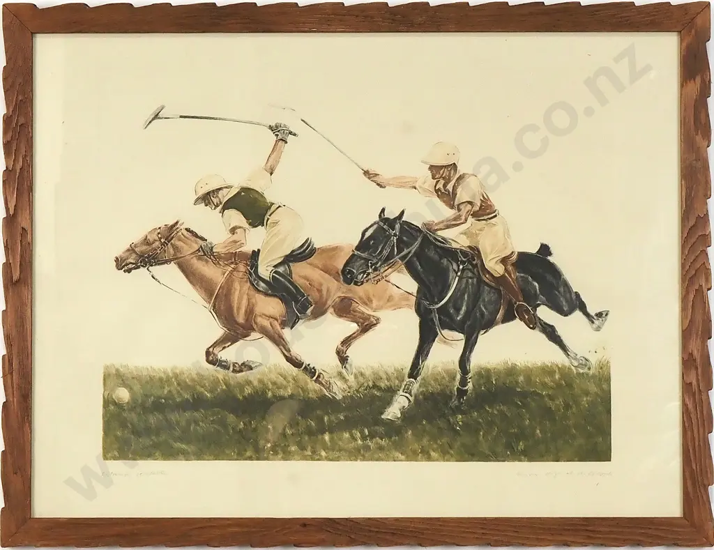 De Rebour - Polo Scene, Hand-Coloured Etching Image 1++