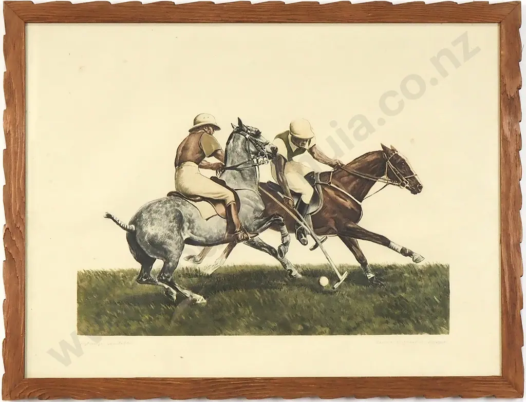 De Rebour - Polo Players, Hand-Coloured Etching Image 1++