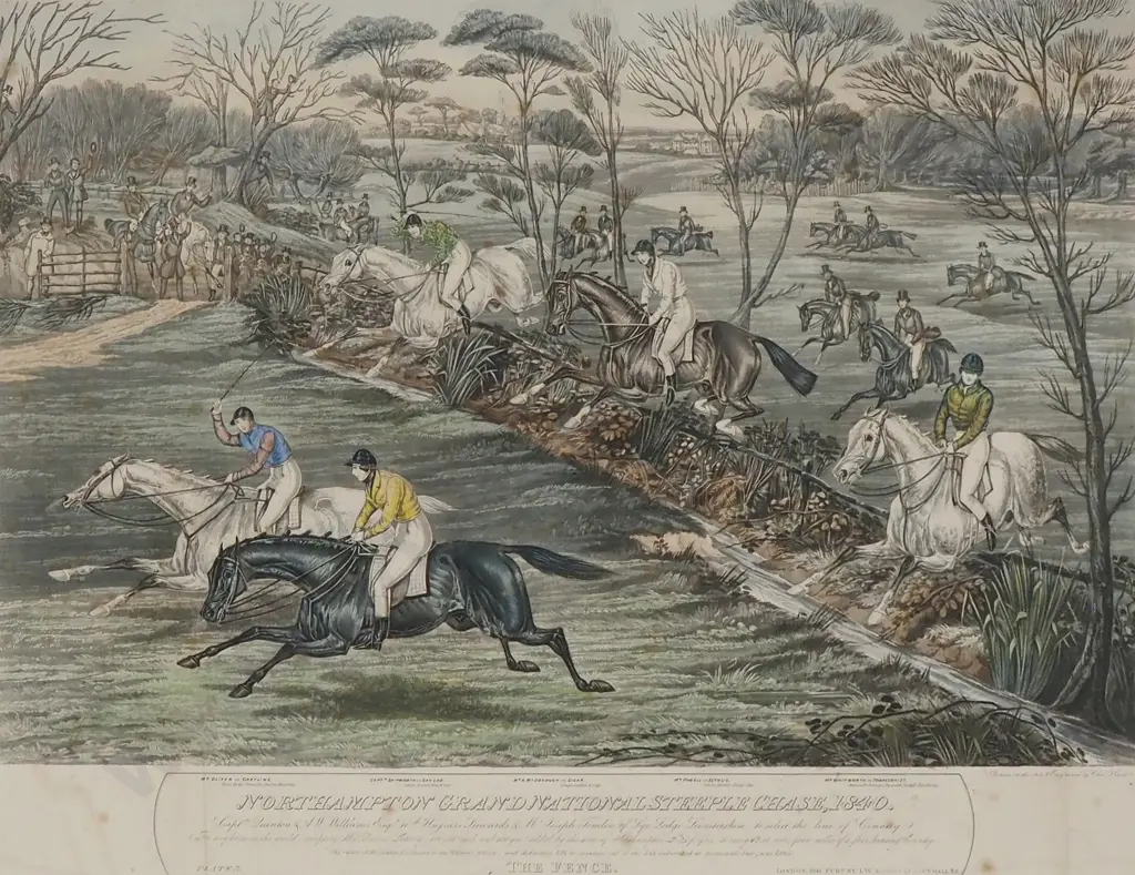Charles Hunt -  "Grand National Steeplechase", Hand Coloured Lithograph Image 1++