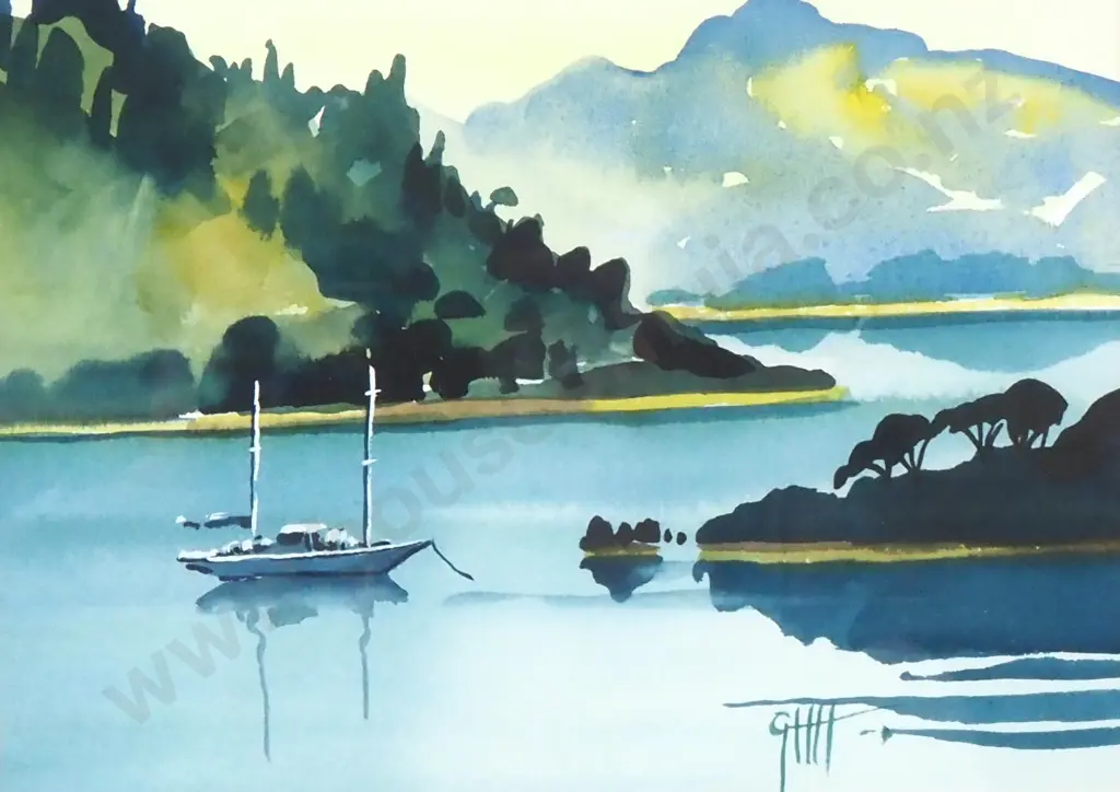 Artist Unknown - On the Moorings, Watercolour Image 1++
