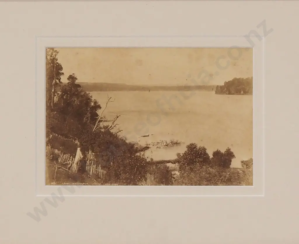 Burton Brothers - Lake Mahinapua - Near Hokitika, Albumen Silver Photograph Image 1++