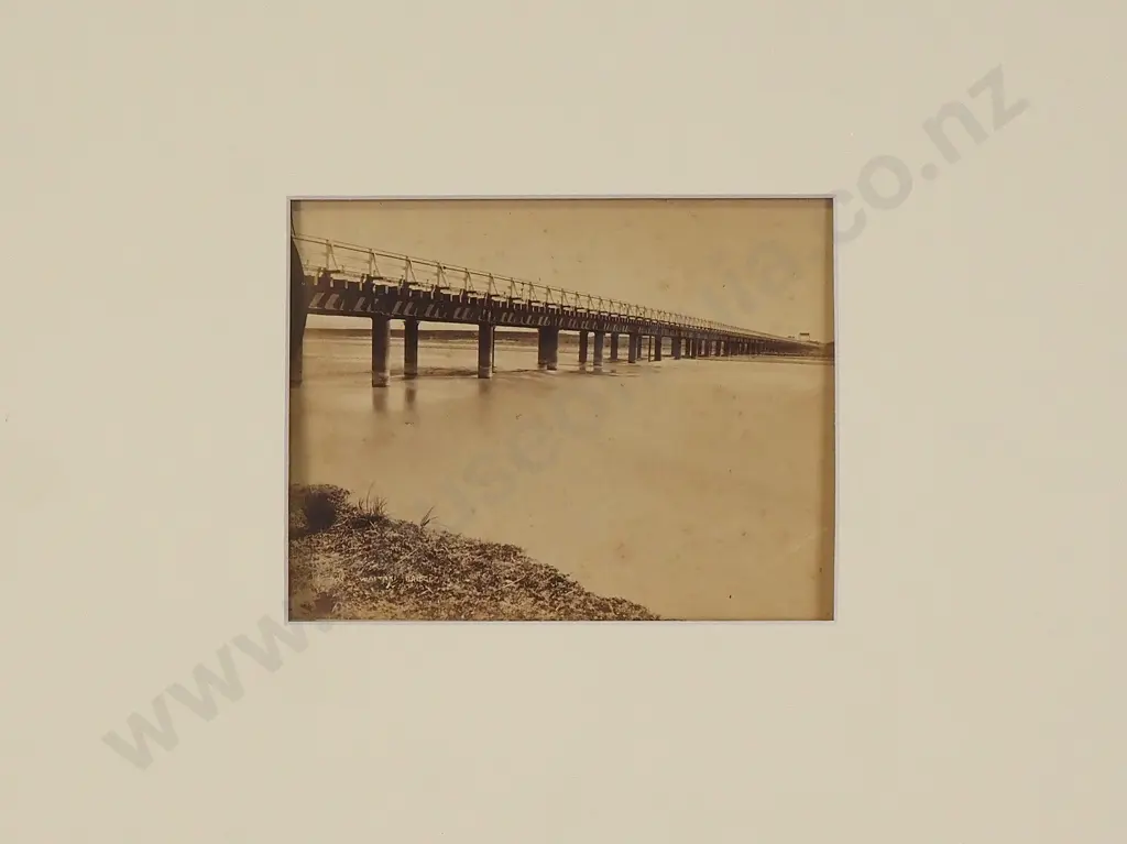 Burton Brothers - Waitaki Bridge, Albumen Silver Photograph Image 1++