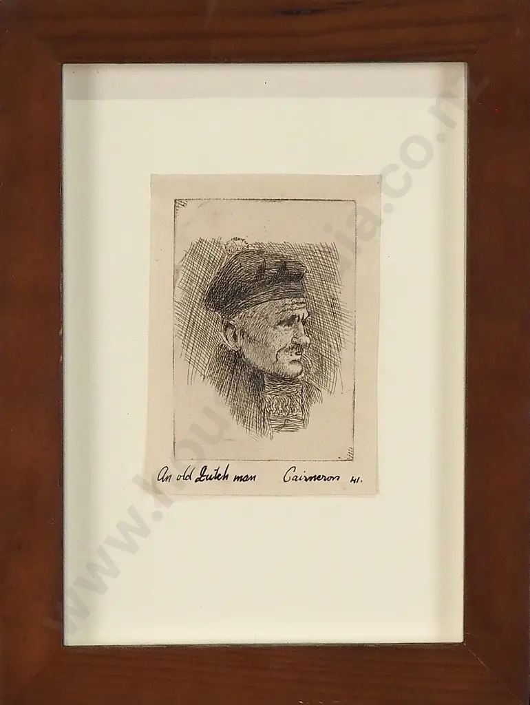 Sam Cairncross - An Old Dutch Man (1941), Dry-point Etching Image 1++