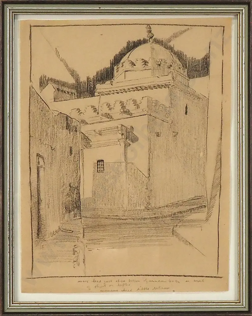 John Weeks - Study for Moroccan Scene, Conté Image 1++